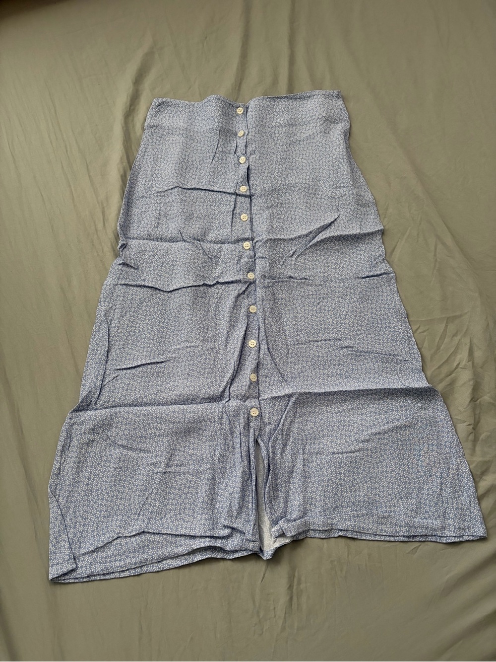 Brandy Melville Light Blue Button-Front Maxi Skirt